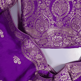 Strong Purple Bandhani Silk Unstitched Salwar Suit